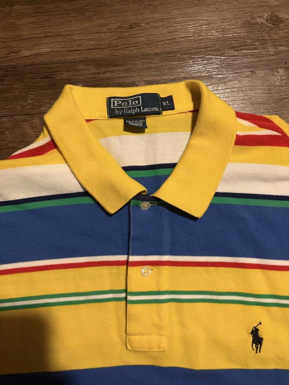 Polo by Ralph Lauren Striped Polo Shirt Size XL Yellow Multi